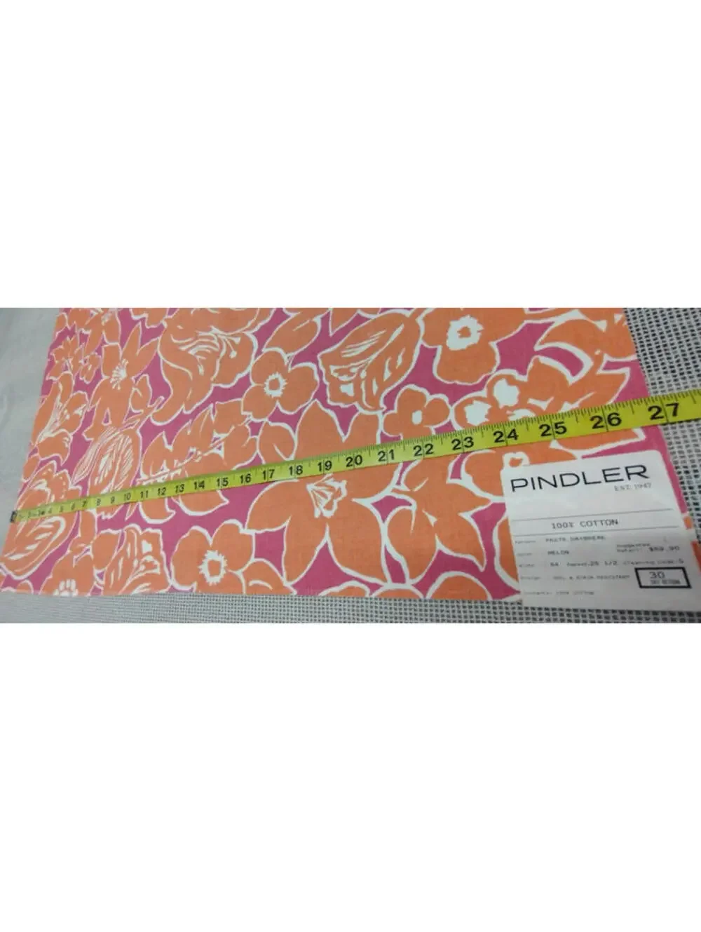 Pindler Chic Floral Orange Tulip Fuchsia Cotton Designer Fabric Sampler 23 x 24